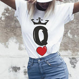 Crowned King & Queen Heart Matching Couples Tee