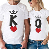 Crowned King & Queen Heart Matching Couples Tee
