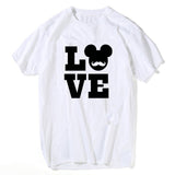 Mustache Mickey & Kissy Minnie in Love Matching Couples Tee