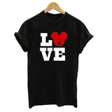 Mustache Mickey & Kissy Minnie in Love Matching Couples Tee