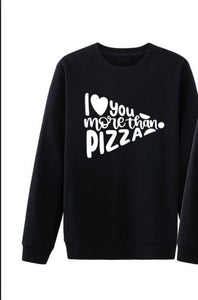 I Love You More Than Pizza Matching Couples Tee