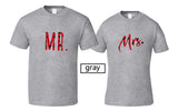 Mr & Mrs Plaided Font Matching Couple Tees