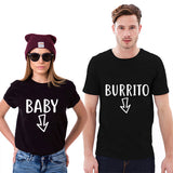 Baby & Burrito Belly Pregnancy Matching Couples Tee