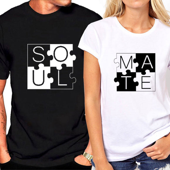 Soul Mate Puzzle Matching Couples Tee