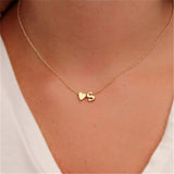 Tiny Initialed Heart Necklace