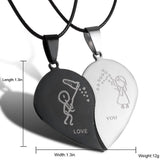 Catching Hearts Matching Couples Necklace