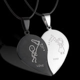 Catching Hearts Matching Couples Necklace