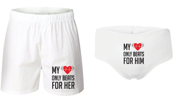 My Heart Only Beats For Her/Him Matching Couples Underwear