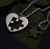 Puzzle Piece Matching Couples Necklace