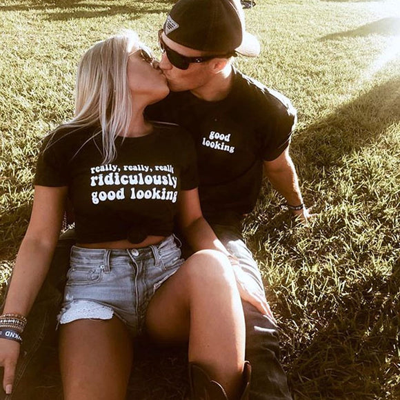 Good Looking & Really Good Looking Matching Couples Tee